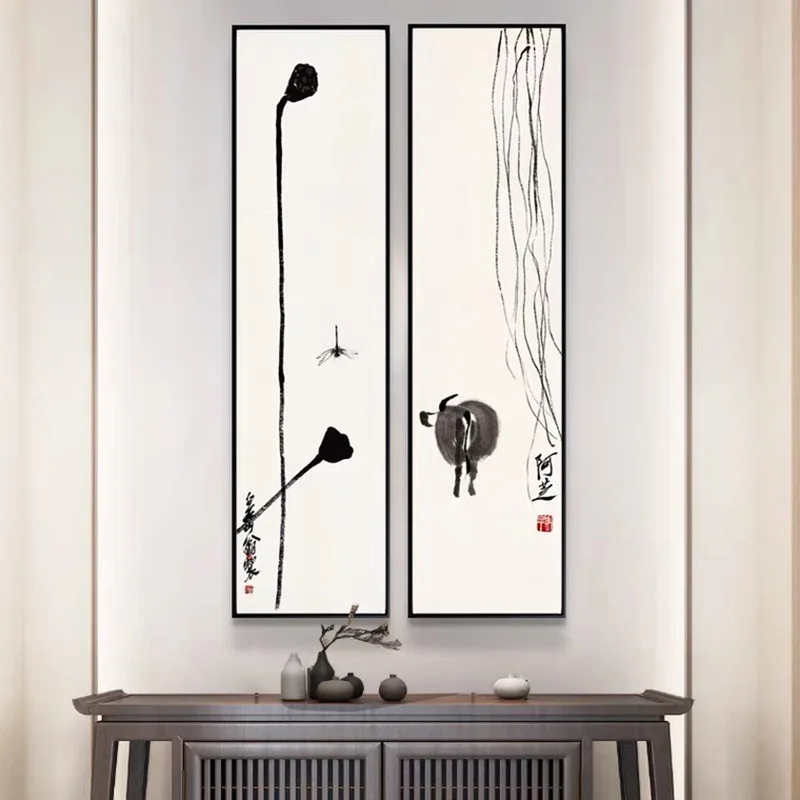 

Chinese Wall Art Traditional Canvas Painting Chinese Lotus Flower Poster Print Pictures Home Decor Living Room Wall Paintings