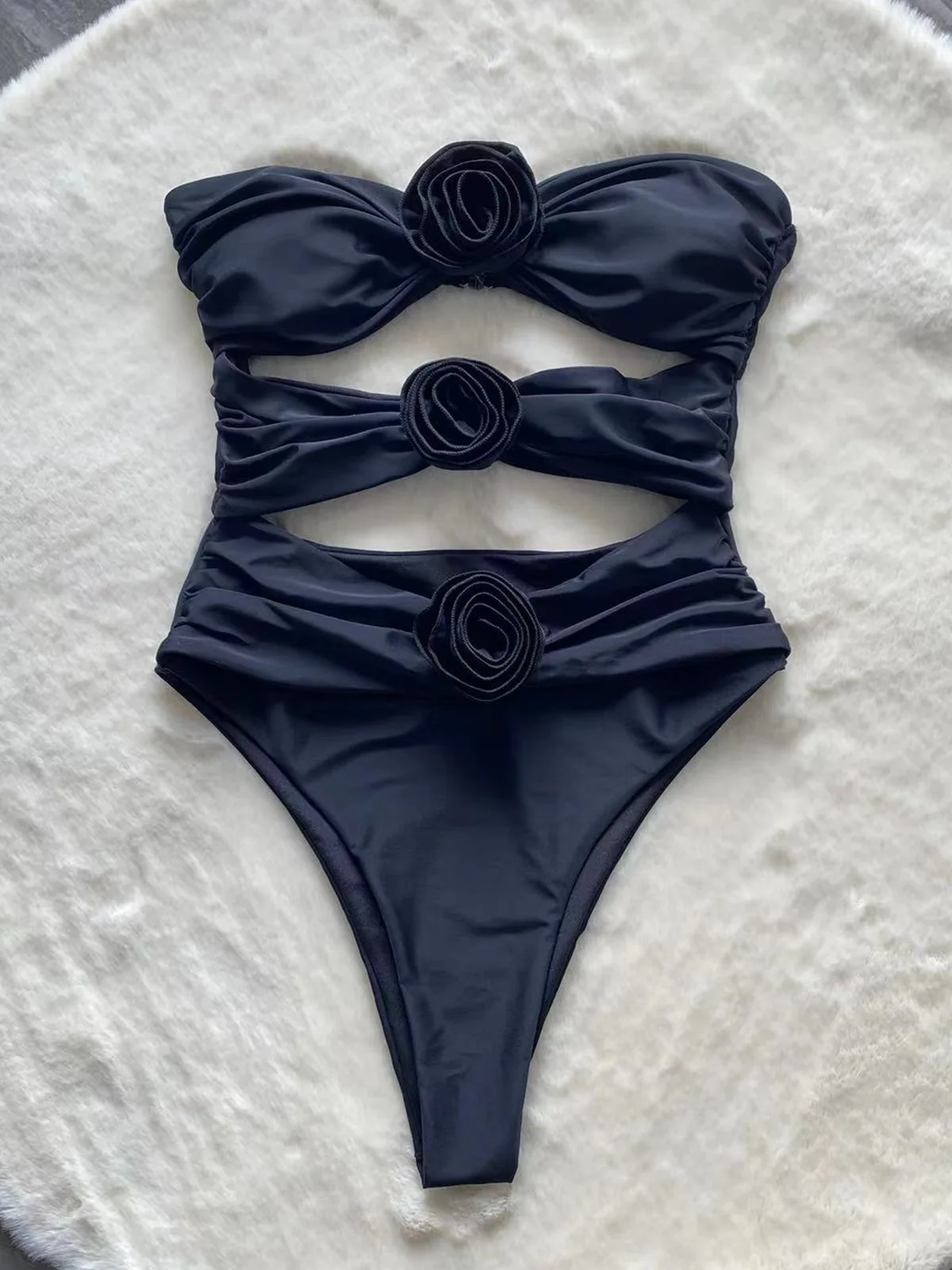 Summer Bikinis Women New 3D flowers Swimwear With Push Up Female Swimsuit Swimming Bathing Suit Bikini Set Beach Wear Bather