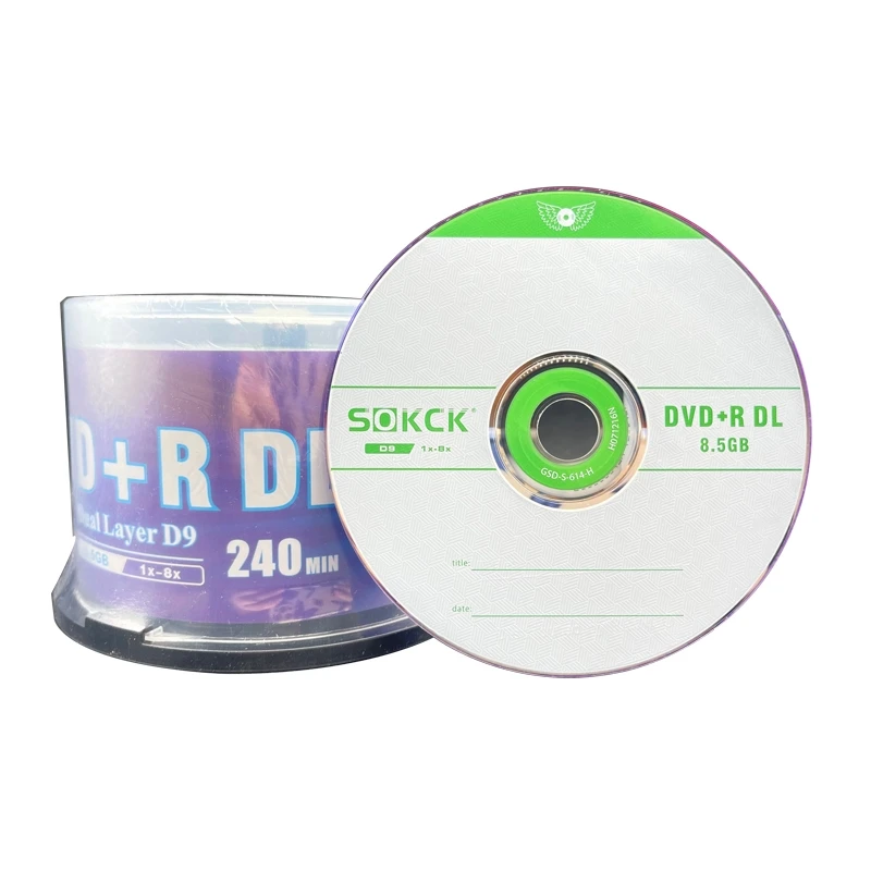 Dvd Disco Dvd Mais r 8.5gb Dupla Camada d9 8x 240min 50 Peças Lote Atacado