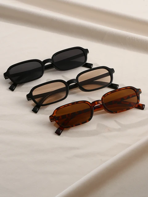 Ensemble de lunettes à monture carrée à la mode pour hommes et femmes, fête de vacances, décoration extérieure, idéal pour les cadeaux de la fête de Léon, 3 pièces 1
