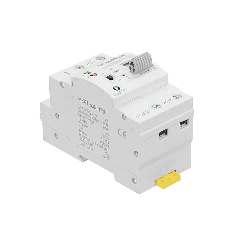 ManHua MES1-63NS/2P AC 220V 63A 2 Poles Dual Power Automatic Transfer Switch Electric Switch PC Type Switch Household Din Rail 2