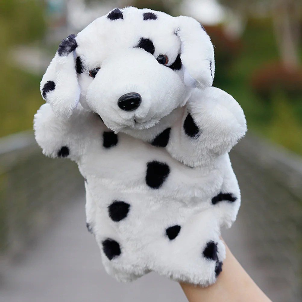 

Animal Hand Toys Dalmatians Big Yellow Dog Parent-child Gloves for Kids Baby