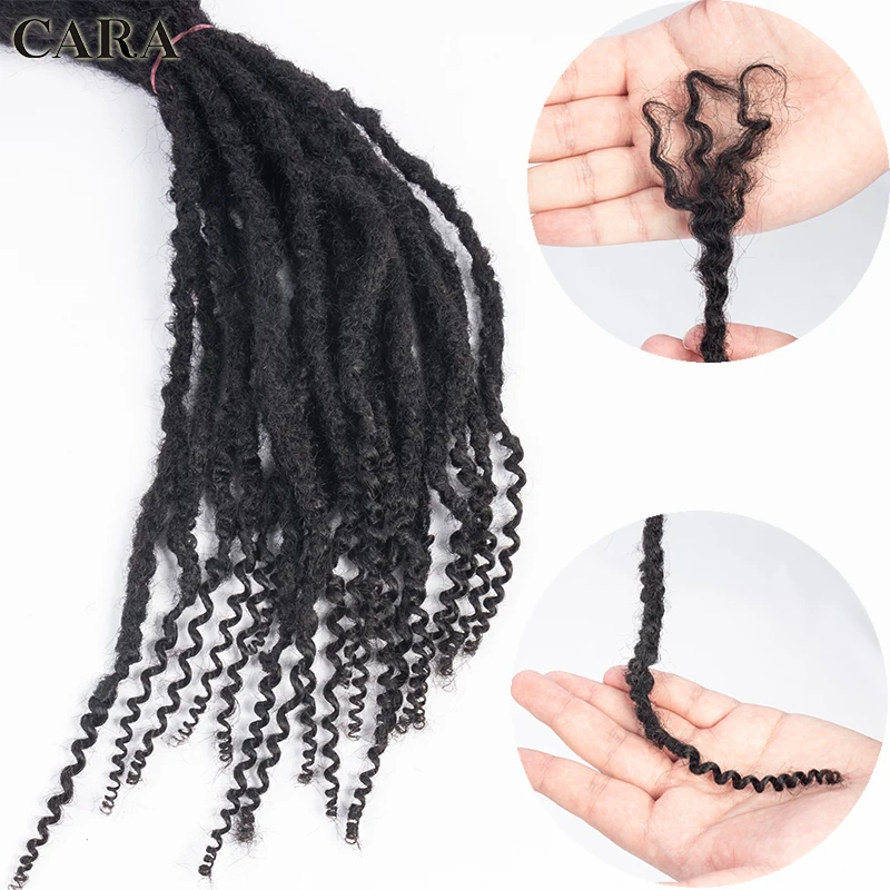 Przedłużanie włosów ludzkich dredy dla kobiet czarne szydełkowe warkocze kosmyki włosów mikroloki brazylijskie kręcone włosy przedłużanie 0.6 cm