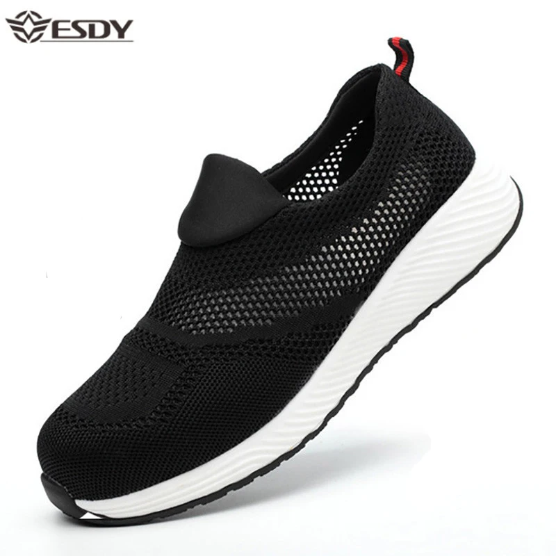 Summer Breathable Work Safety Shoes for Men Women Lightweight Steel Toecap