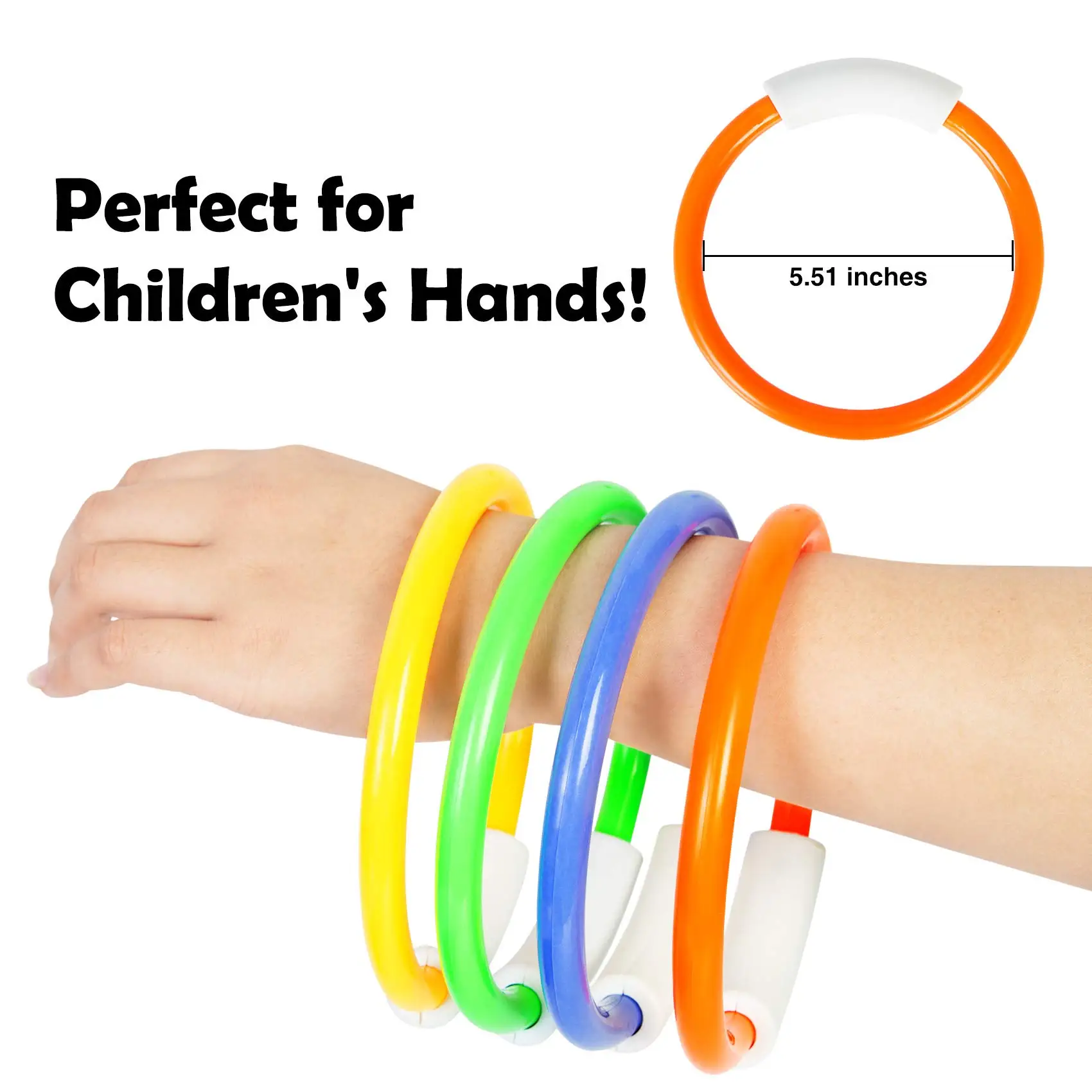 4 Pack Pool Diving Toys Water Swimming Pool Diving Rings Toys for Kids Colorful Easy to Find and Grab 4