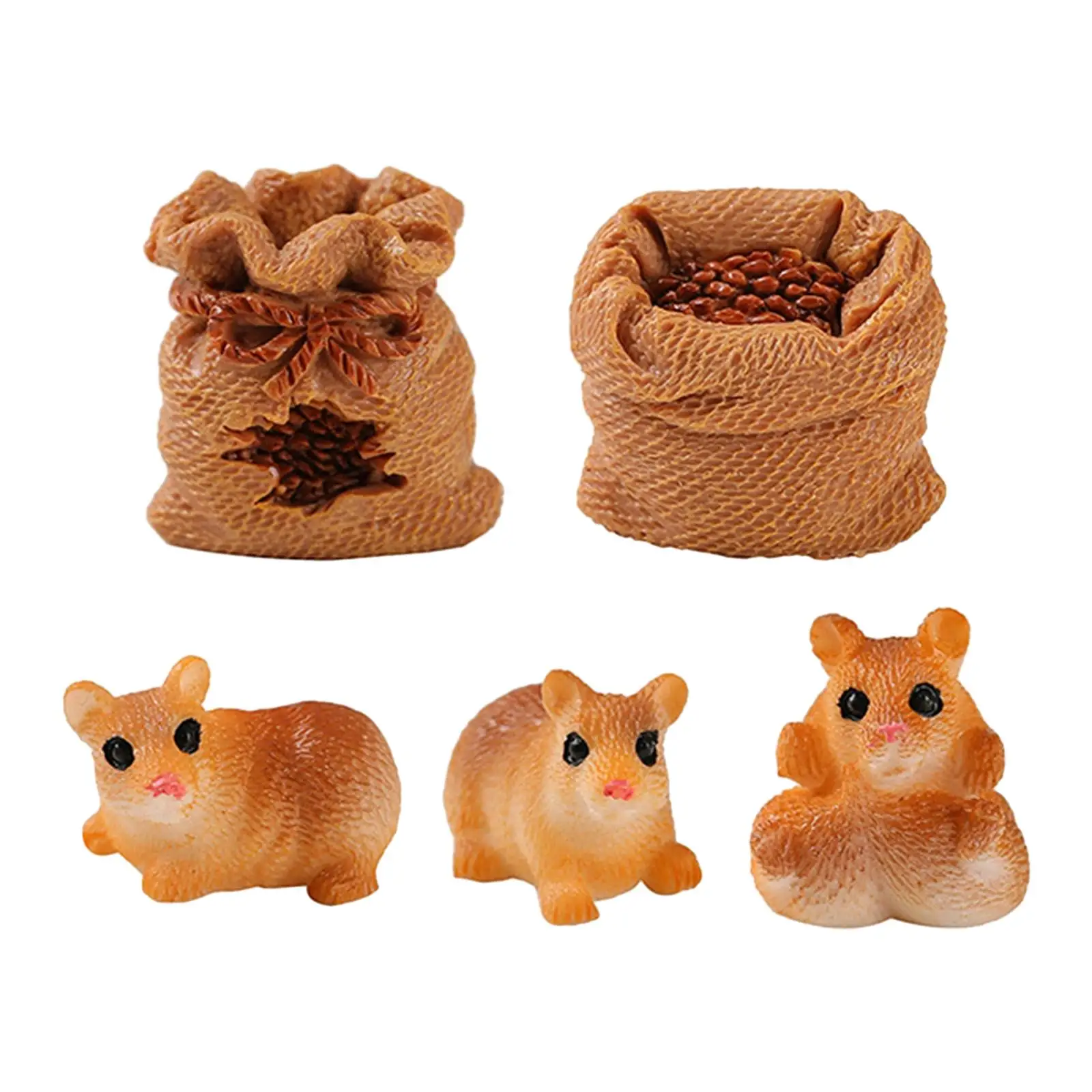 5Pcs Scoiattolo Gunny Bag Statue Scoiattolo Gunny Bag Figurine Decorazioni Per Il Desktop Scoiattolo Gunny Bag Decor Per La Cucina Dell'Ufficio