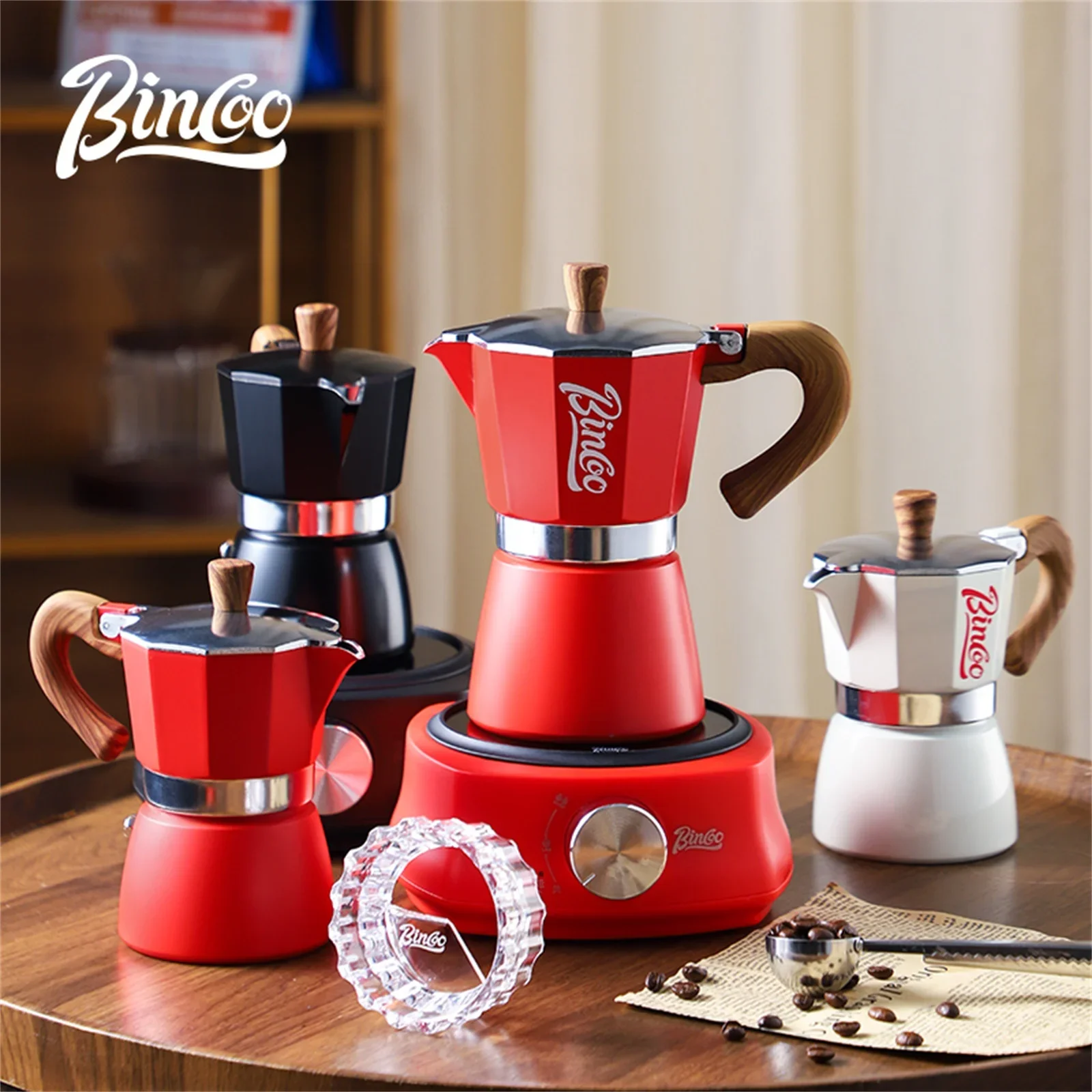 Bincoo القهوة موكا وعاء ماكينة الاسبريسو موقد كهرب...