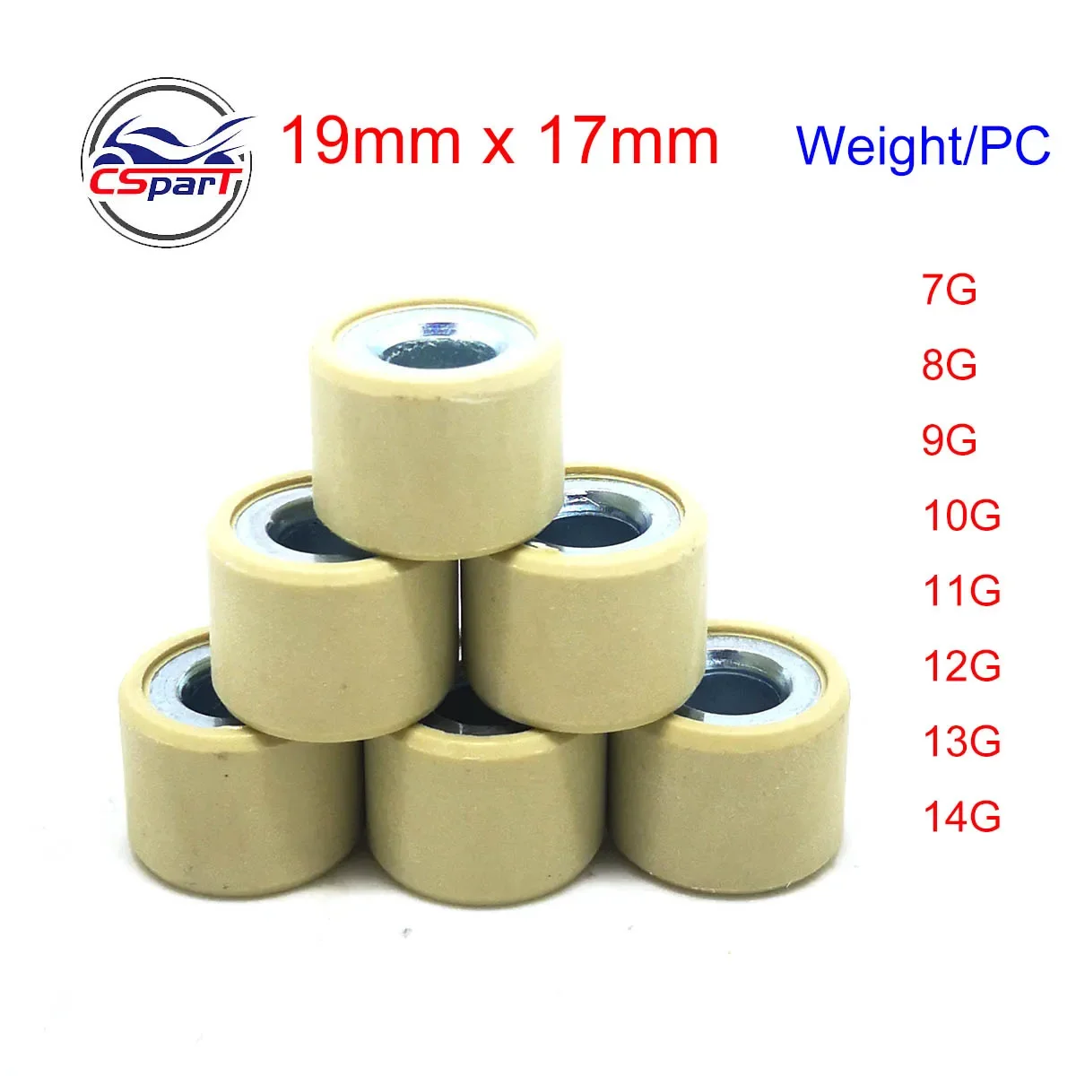 Variator Roller 19x17 Variator Roller Weight Slider For Piaggo FLY125 RA1 Vespa Aprilia Benelli Derbi Gilera 125CC 150CC Scooter Motorcycle