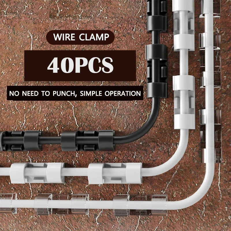 Cable Organizer Clips Wire Management Desktop & Workstation ABS Wire