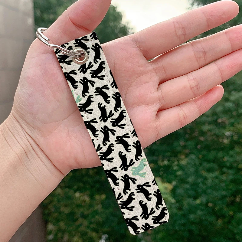 Fashion Bunny Honey Leather Moto Custom Portachiavi Cinturino Portachiavi Hanging Holder Bag Portafoglio Gingillo Portachiavi Hanging Bag