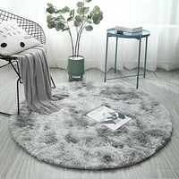1pc Plush Round Carpet Modern Living Room Decoration Tie-dye Gradient Color Anti-Skid Mat Children Bedside Floor Rug Home Decor - Image 4
