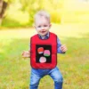 Small Blue Children Sticky Ball Vest Viscous Jersey Vest Game Props Adhesive Ball Vest with 3 Random Color Balls for Kids 5