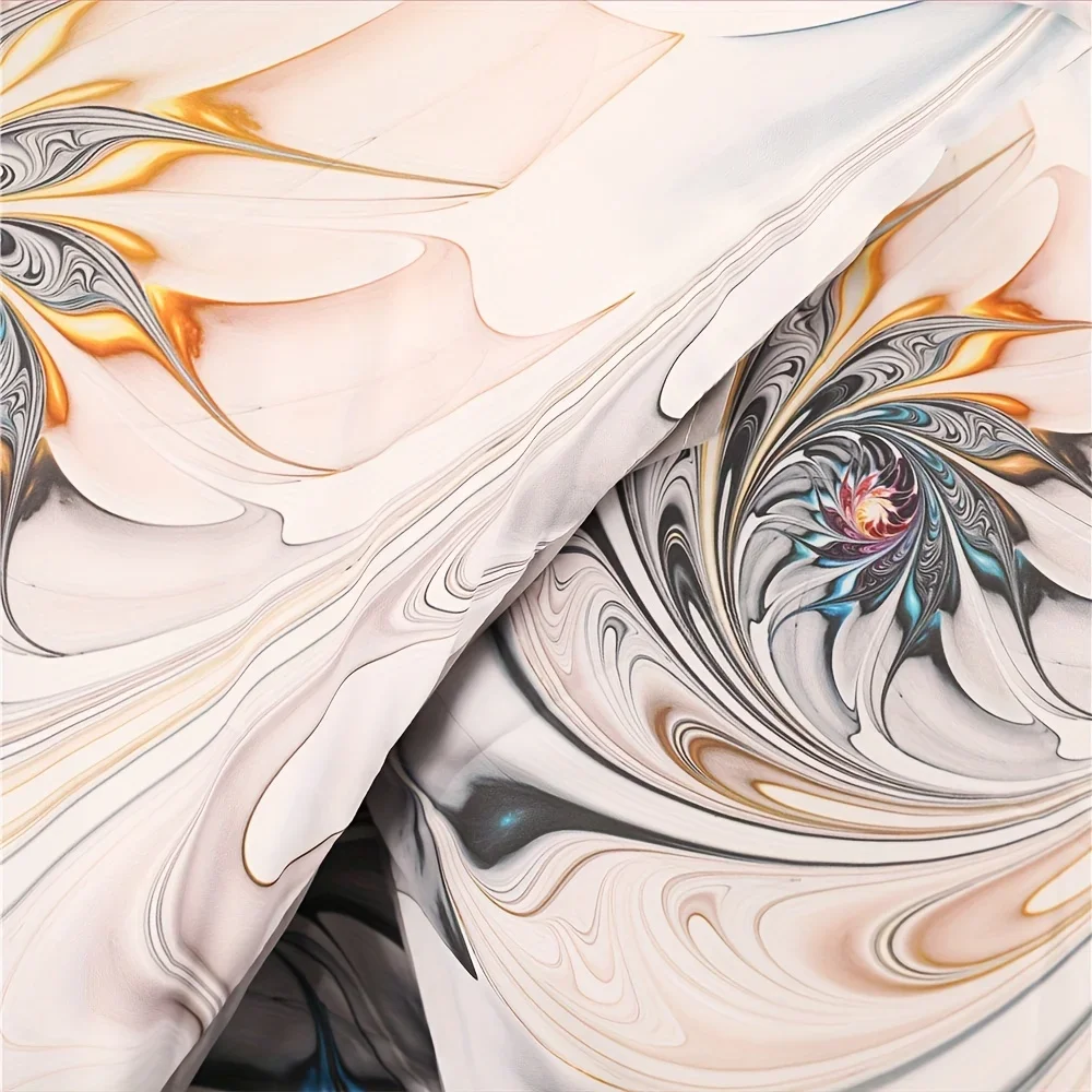 3D Psychedelic Floral Duvet Cover Set Abstract Flower Print Bedding for and Bedroom Decor Includes Duvet Cover and Pillowcases