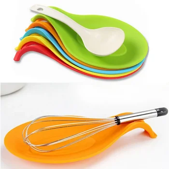 Organizador de estufa de silicona resistente al calor, soporte para utensilios y soporte para utensilios de cocina con estante para cucharas y tapete antideslizante, utensilio de cocina (v1.12.4)