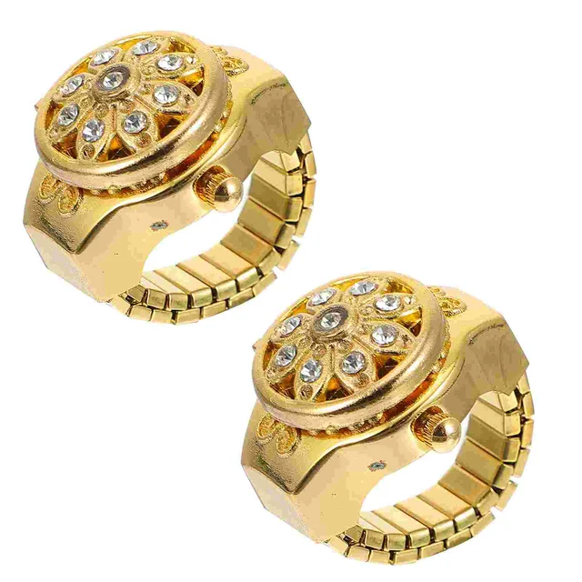 2 Db Gyémánt Gyűrű Figyelje A Divatlányok Női Sport Órákat Alkalmi Digitális Állítható Dekoratív Elegáns