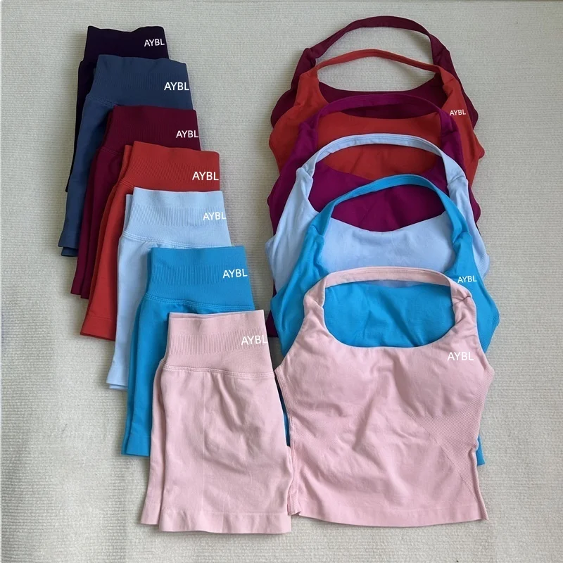 Women Sports Yoga Vest Running Gym Top Adapt Seamless Shorts High Elastic Yoga Set Gym Seamless Workout Sports Bra 1