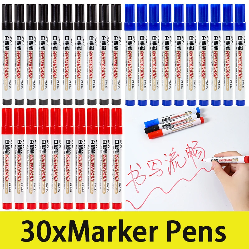 White/Red/Blue Dry-erase Chalk Markers 10 Pack Chalkboard Markers Erasable  Glass Markers Washable for Office School Supplies - AliExpress