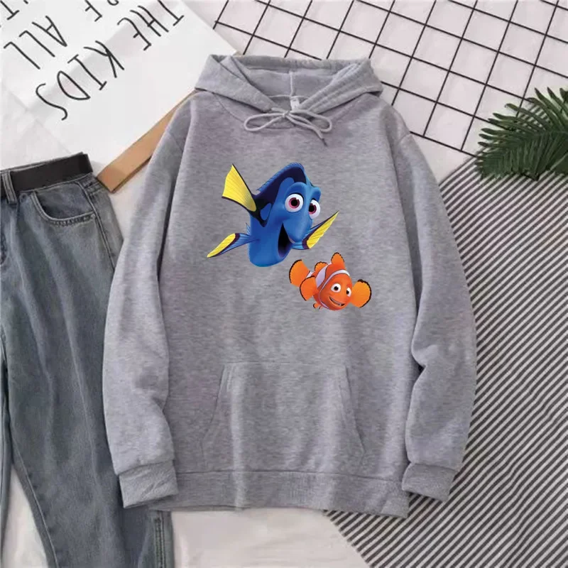 Finding Nemo Women's Fashion Trendy Hoodie Cartoon Cute Fish Hoodie Casual Round Neck Sweatshirt Winter Women's 90's Tops 3