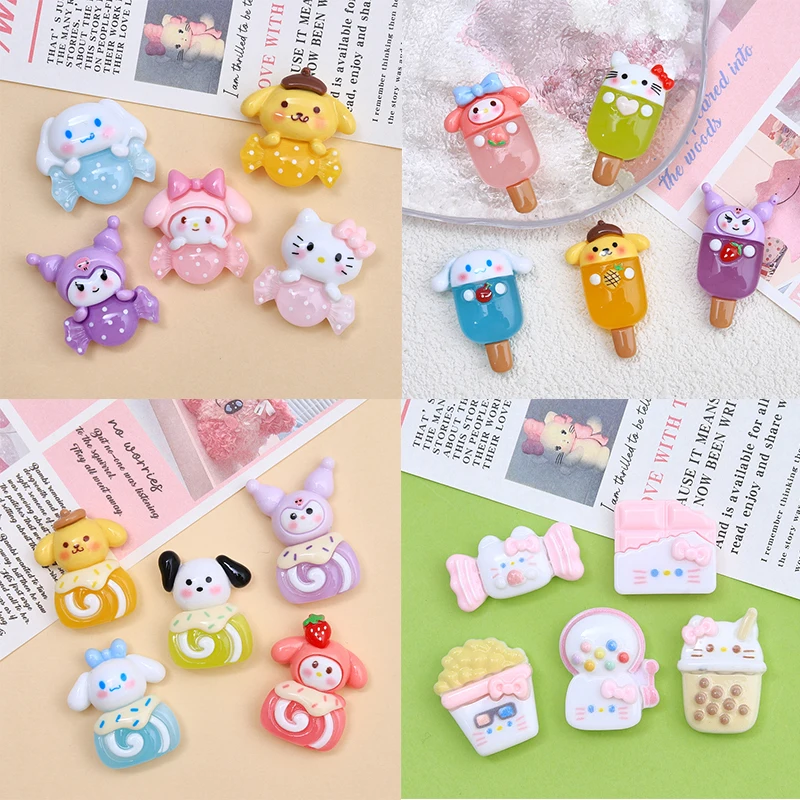 

Кавайный Кабошон из смолы Sanrio Seris Food с плоской спинкой, конфеты, мороженое, кабошон для шпильки, скрапбукинг, «сделай сам», ювелирные украшения, аксессуары для декора, 100 шт.