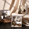 DIY Paper Mini Doll Houses Miniature Building Kits Study Room Kitchen Casa With Lights Dollhouse for Adults Birthday Gifts 2