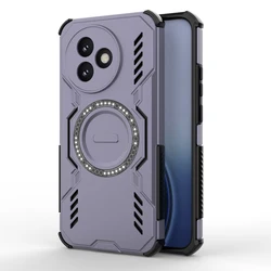 Shockproof Magnetic Adsorption Durable Phone Case with Heat Dissipation, PC+TPU Bumper Cover for Redmi K80 Ultra (Purple)