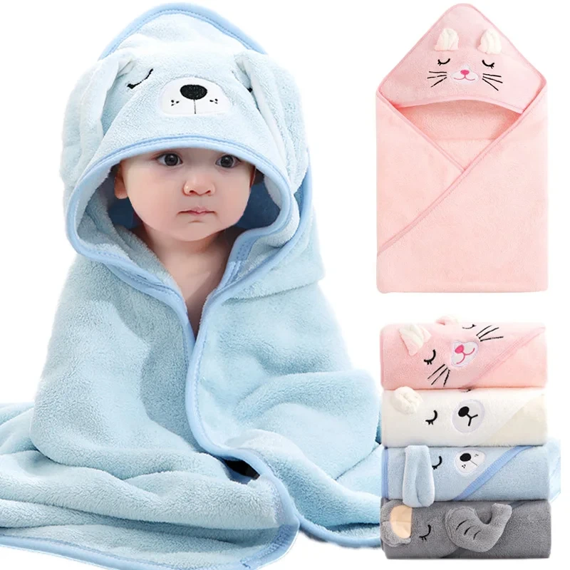 Cartoon Newborn Baby Bath Towels for Kids Hooded Towel Blanket Toddler Bathrobe Warm Sleeping Swaddle Wrap for Boys Girls