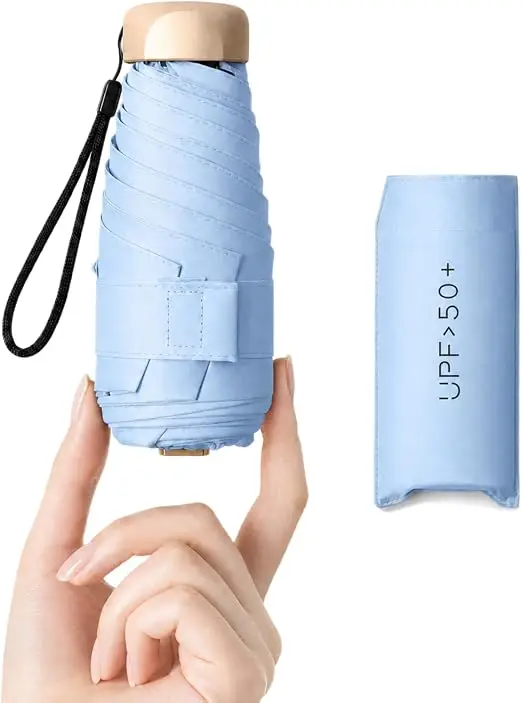 Compact UPF50+ UV Protection Mini Umbrella - Lightweight, Portable, and Foldable