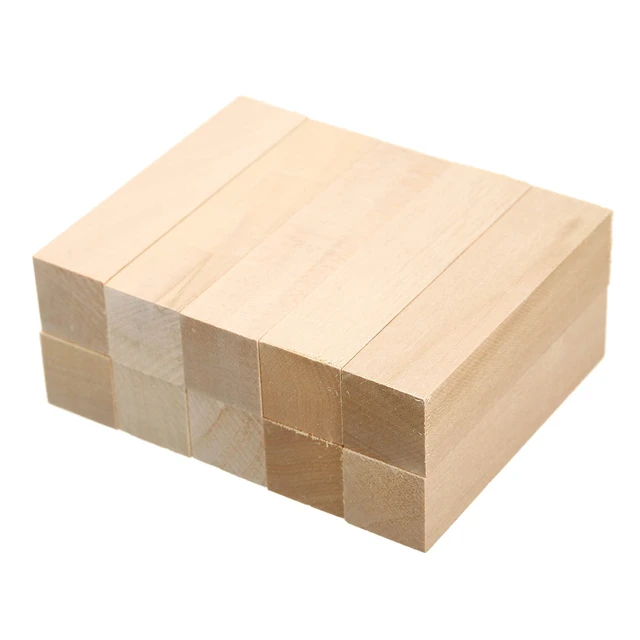 Madera de 4 pulgadas para tallar, 12 cubos de madera sin terminar, bloques  de madera rectangulares para tallar, manualidades y tallar para adultos