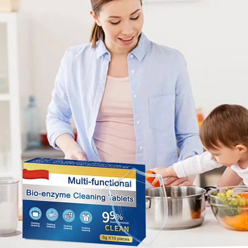 Cleaning Effervescent Tablets Coffee Machine Tablets Water Purification Tablets Multi-functional Bio-enzyme Cleaning Tablets Remove Scale Break Down Oil Stains Natural Ingredients Tea Stain Remover
