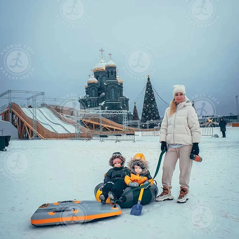 Inflatable Sledge Inflatable Tubeless Winter Sled Made of Airdeck for Downhill Skiing