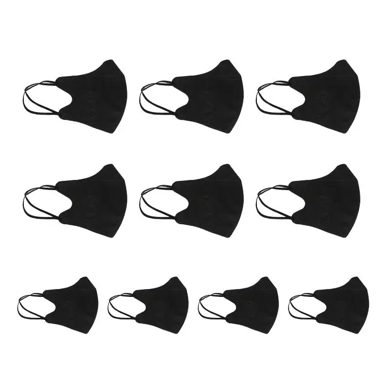 10-Piece Set of Disposable 3D Stereoscopic Face Masks - Solid Color, Breathable, and Anti-Dust