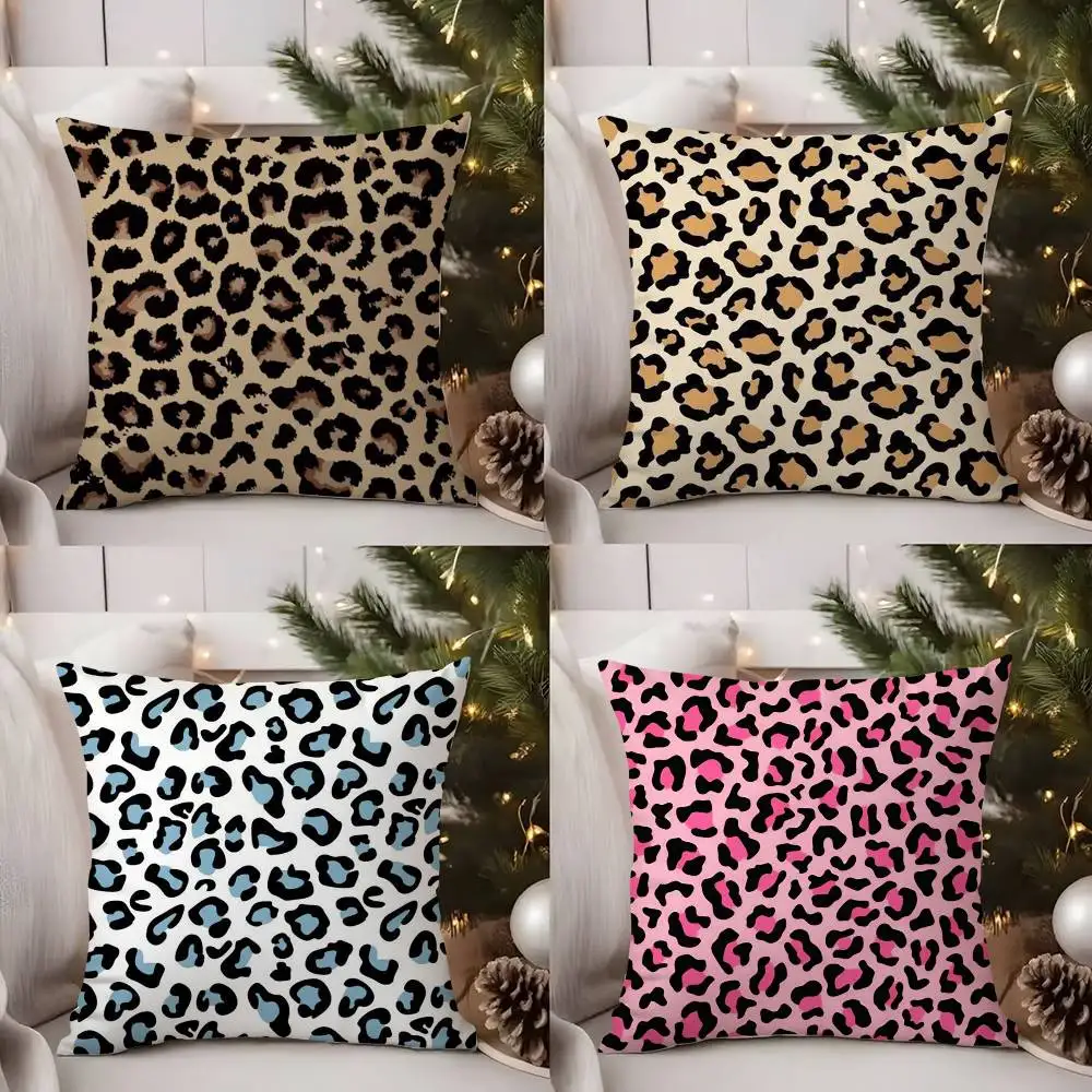 Fashion Luxury Leopard Print Pillow Case Sofa Living Room Bedroom Double-sided Printing Square Cushion Nap Time Cushion Cover 1