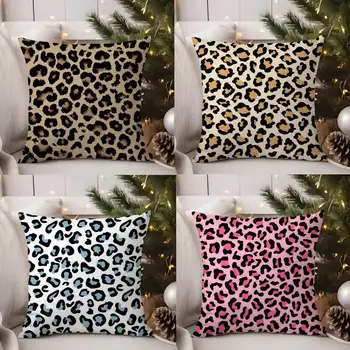 Fashion Luxury Leopard Print Pillow Case Sofa Living Room Bedroom Double-sided Printing Square Cushion Nap Time Cushion Cover 1