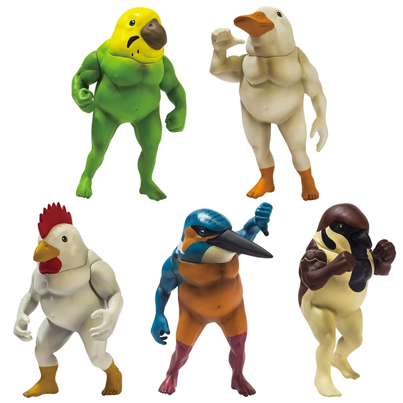 Оригинальная модель MEDICOM Gashapon, мышечная птица, файтинг, Qversion мини-фигурка аниме, игрушки, подарки, коллекция мультяшных персонажей