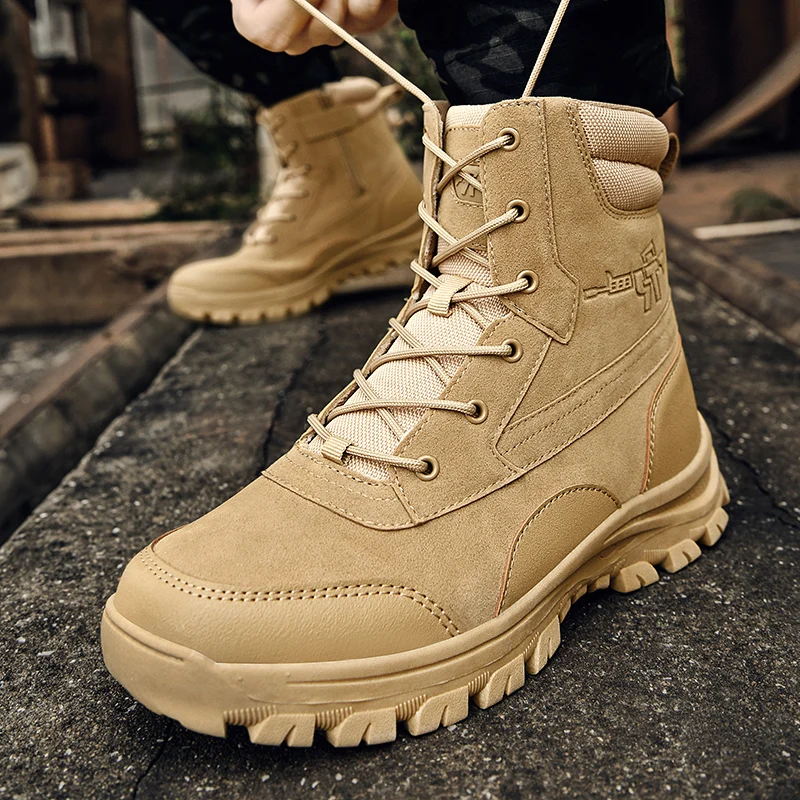 

Hot Sale Men Military Tactical Footwear Fashion Combat Boots Mens Black Green Army Boots For Man Anti Slip Hunting Boots Mens