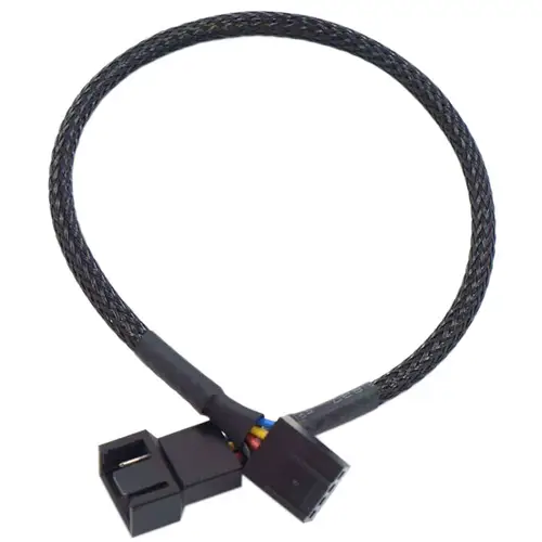 Cylarix PWM Fan Splitter Cable PC 4Pin 1 to 4 Ways Fan Power Extension Adapter Cable Black Sleeved Braided Cable 27cm/10.5 inche - Image 7