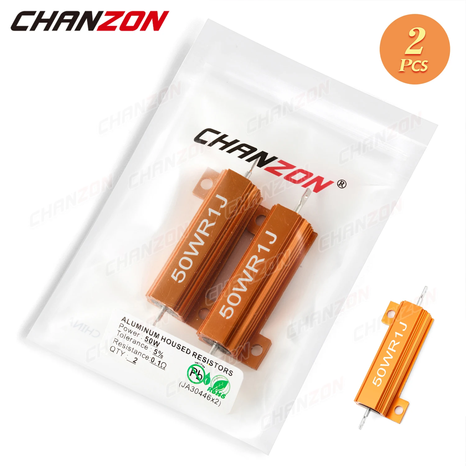 2Pcs 25W 50W 10W Wirewound Aluminum Resistor High Power Resistance 0.01 0.5 1 2 3 4 5 6 8 10 16 20 25 50 75 1K 10K ohm Resistors wirewound resistor
