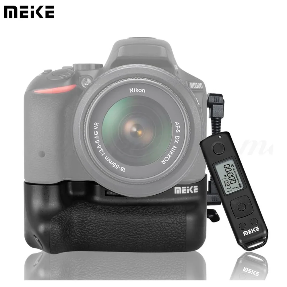 Meike MK-D5500 PRO Vertical Battery Grip for Nikon D5500 Built-in 2.4G LCD Display Wireless Remote Control