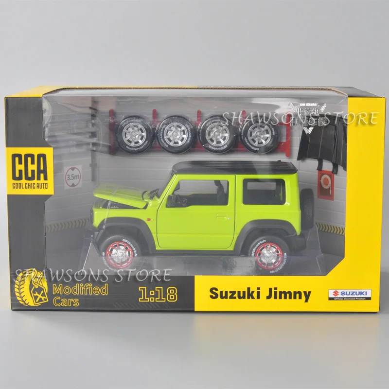 

1:18 Scale Diecast Metal Model Car Toys Sukuzi Jimny SUV Miniature Replica With Off-Road Refitting Parts In Retail Box