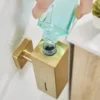 Wall Mounted Soap Dispenser 304 Stainless Steel Brushed Gold Manual Soap Dispenser Hotel Bathroom Liquid Soaps Dispensers 3