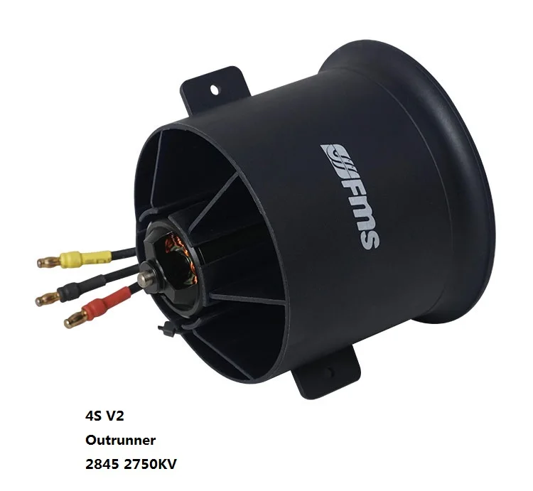 FMS 70mm 12 pales EDF 6S V2 Pro Moteur 1900kv pour Hélicoptère RC