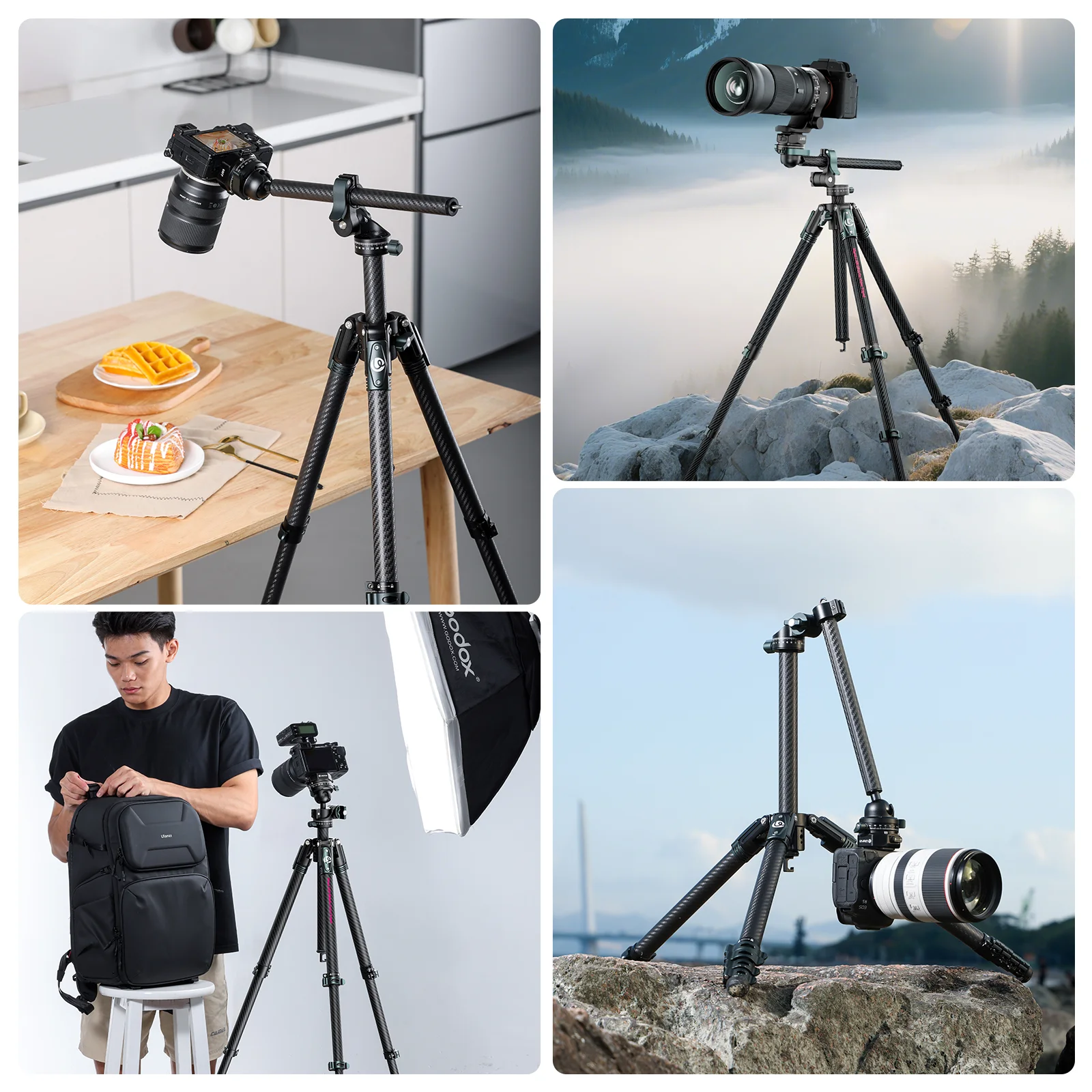 Ulanzi JJ05 Carbon Fiber Travel Tripod with Ball Head 184cm