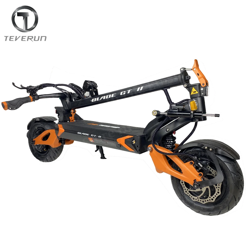 Blade GT II 60V 26Ah Dual Motor 2*1600W LED Display NFC Top Speed 85km/h Full Hyd Brake Finger Throttle 10inch Teverun Scooter