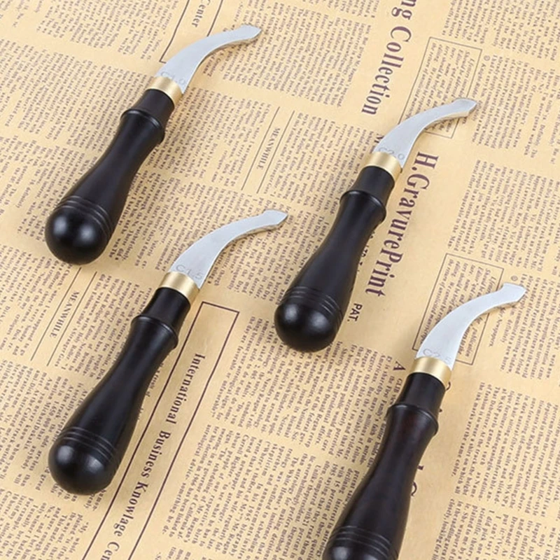 Leather Tool Leather Edger Creaser Wooden Handle Leather Shallow Slot Edging Device Trimmer Grooving Creasing