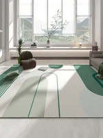 Green Gradient Geometric Carpet Minimalist Fresh Rug Waterproof Non-Slip Living Room Carpets Comfortable Easy Care Bedroom Rugs 2