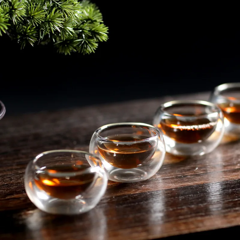 High Borosilicate Heat Resisting Glass Double Wall Tea Cup Vaso Xicara Verre espresso Kungfu Teacup Glasses Coffee Drinkware
