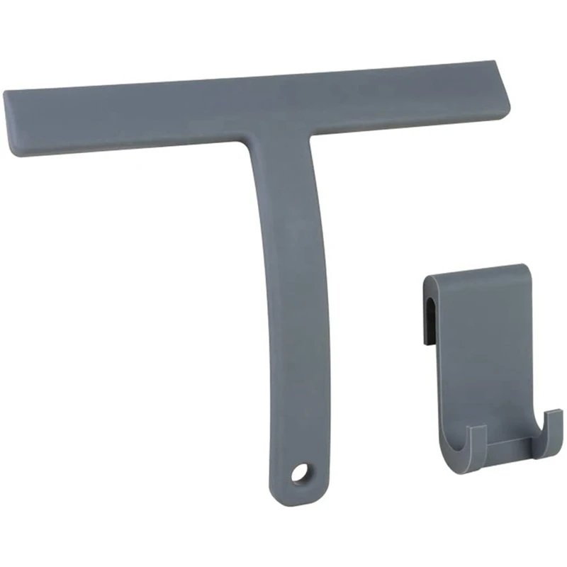 

Silicone Bathroom Shower Squeegee With Hook,For Shower Doors/Kitchen/Window/Mirror Cleaner Brush Tool Wiper Scraper