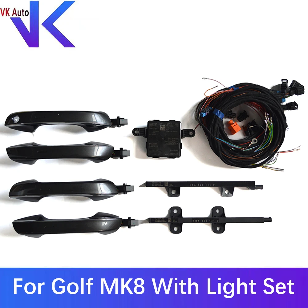 Per Vw Golf Mk8 Sistema Di Accesso Senza Chiave A 4 Porte Kit Maniglia Per Porta Illuminato Grigio