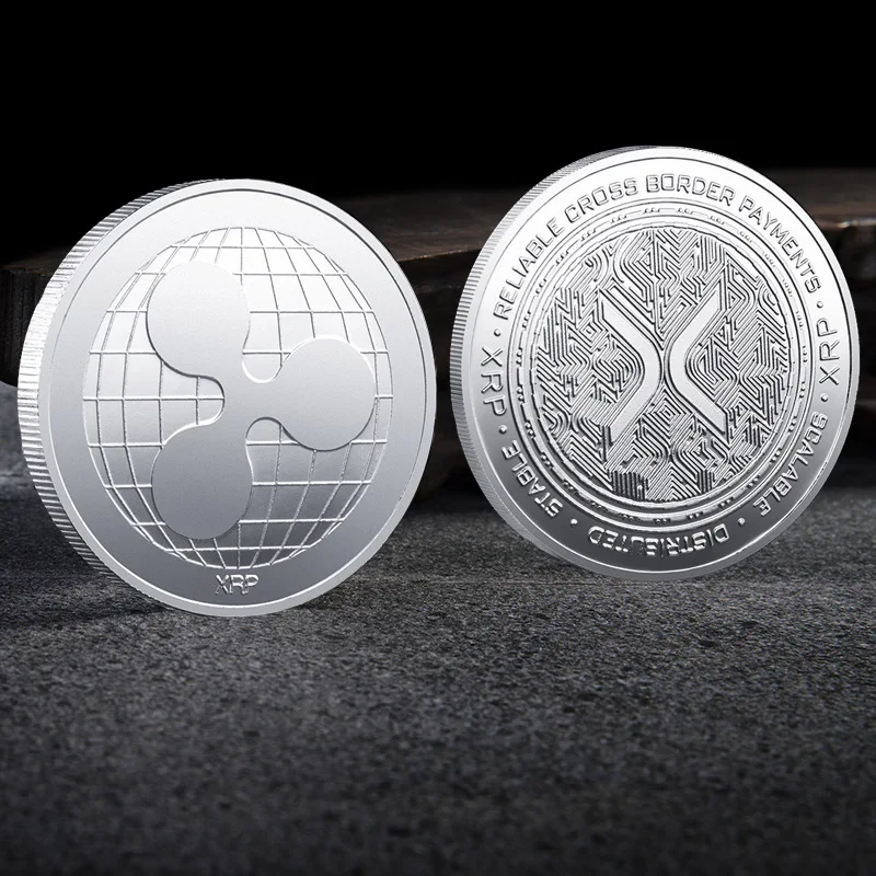 Ripple Coin XRP CRYPTO Commemorative Ripple XRP Collector's Coin New Gold Silver Plated Iron Art Collection