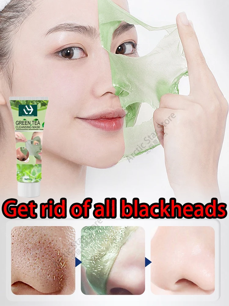Green Tea Cleansing Mask Blackheads Spots Acne Treatment Mask Oil